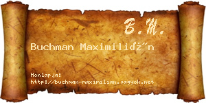 Buchman Maximilián névjegykártya
